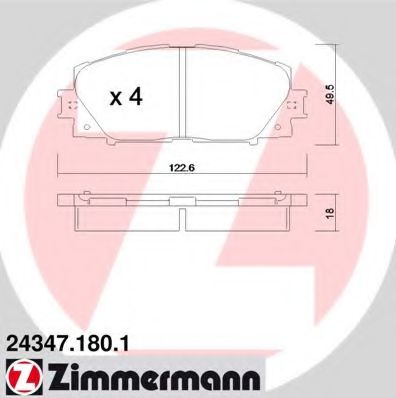 ZIMMERMANN 24347.180.1 Тормозные колодки для TOYOTA YARIS (Тойота/тоета Ярис) ZIMMERMANN 24347.180.1 Тормозные колодки для TOYOTA YARIS (Тойота/тоета Ярис)
