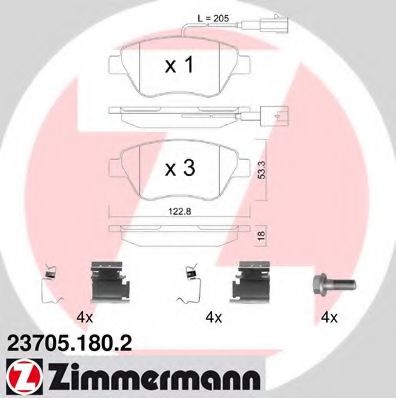 ZIMMERMANN 23705.180.2 Тормозные колодки для ALFA ROMEO MITO (Альфа ромео Мито) ZIMMERMANN 23705.180.2 Тормозные колодки для ALFA ROMEO MITO (Альфа ромео Мито)