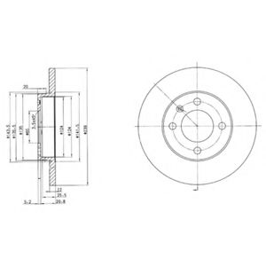 DELPHI BG2116 Тормозной диск для AUDI 80 (Ауди 80) DELPHI BG2116 Тормозной диск для AUDI 80 (Ауди 80)