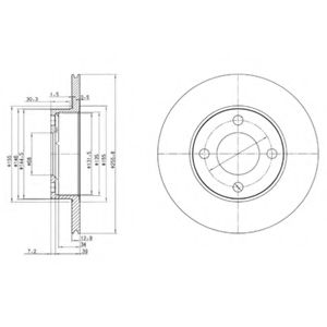 DELPHI BG2215 Тормозной диск для AUDI 100 (Ауди 100) DELPHI BG2215 Тормозной диск для AUDI 100 (Ауди 100)