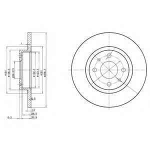 DELPHI BG2411 Тормозной диск для FIAT 500 C (Фиат 500 c) DELPHI BG2411 Тормозной диск для FIAT 500 C (Фиат 500 c)
