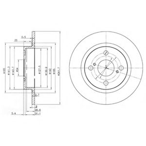DELPHI BG2598 Тормозной диск для TOYOTA COROLLA FX (Тойота/тоета Cоролла инфинити фх) DELPHI BG2598 Тормозной диск для TOYOTA COROLLA FX (Тойота/тоета Cоролла инфинити фх)