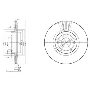 DELPHI BG2697 Тормозной диск для RENAULT SAFRANE (Рено Сафранэ) DELPHI BG2697 Тормозной диск для RENAULT SAFRANE (Рено Сафранэ)
