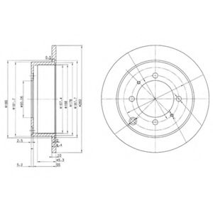 DELPHI BG3400 Тормозной диск для MITSUBISHI SPACE WAGON (Митсубиши/митсубиси Спэйс вагон) DELPHI BG3400 Тормозной диск для MITSUBISHI SPACE WAGON (Митсубиши/митсубиси Спэйс вагон)