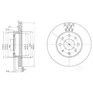 DELPHI BG3425 Тормозной диск для FIAT (Фиат) DELPHI BG3425 Тормозной диск для FIAT (Фиат)