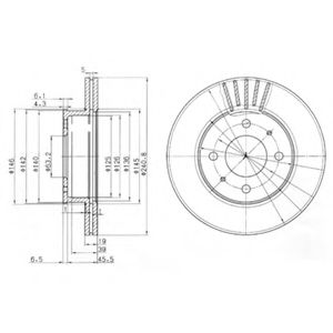 DELPHI BG3749 Тормозной диск для HYUNDAI EXCEL (Хендай Эxcэл) DELPHI BG3749 Тормозной диск для HYUNDAI EXCEL (Хендай Эxcэл)