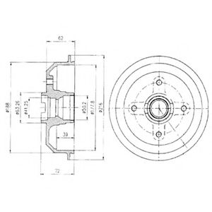 DELPHI BF107 Тормозной барабан для FORD FIESTA (Форд Фиэста) DELPHI BF107 Тормозной барабан для FORD FIESTA (Форд Фиэста)