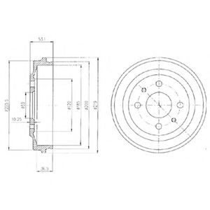 DELPHI BF136 Тормозной барабан для FIAT STRADA II (Фиат Страда 2) DELPHI BF136 Тормозной барабан для FIAT STRADA II (Фиат Страда 2)
