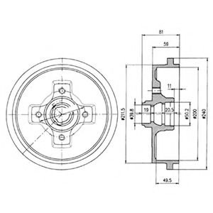 DELPHI BF310 Тормозной барабан для AUDI FOX (Ауди Фоx) DELPHI BF310 Тормозной барабан для AUDI FOX (Ауди Фоx)