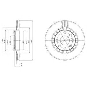 DELPHI BG2443 Тормозной диск для OPEL VECTRA B (Опель Вектра б) DELPHI BG2443 Тормозной диск для OPEL VECTRA B (Опель Вектра б)