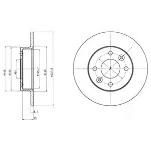 DELPHI BG2258 Тормозной диск для RENAULT SUPER 5 (Рено Супэр 5) DELPHI BG2258 Тормозной диск для RENAULT SUPER 5 (Рено Супэр 5)