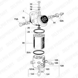 DELPHI 6260B625B Топливный фильтр для PEUGEOT 309 II (Пежо 309 2) DELPHI 6260B625B Топливный фильтр для PEUGEOT 309 II (Пежо 309 2)