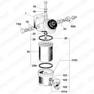 DELPHI 6260B646B Топливный фильтр для PEUGEOT 309 II (Пежо 309 2) DELPHI 6260B646B Топливный фильтр для PEUGEOT 309 II (Пежо 309 2)