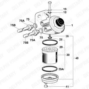 DELPHI 6260B741B Топливный фильтр для FORD MONDEO (Форд Мондэо) DELPHI 6260B741B Топливный фильтр для FORD MONDEO (Форд Мондэо)