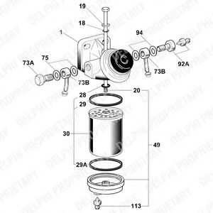 DELPHI 6260B765B Топливный фильтр для ROVER 400 (Ровер 400) DELPHI 6260B765B Топливный фильтр для ROVER 400 (Ровер 400)