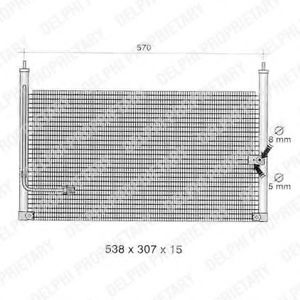 DELPHI TSP0225317 Конденсатор, кондиционер для MAZDA 626 III (Мазда 626 3) DELPHI TSP0225317 Конденсатор, кондиционер для MAZDA 626 III (Мазда 626 3)