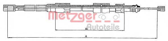 METZGER 10.720 Трос, стояночная тормозная система для VOLKSWAGEN LT 28-35 I (Фольксваген Лт 28-35 и) METZGER 10.720 Трос, стояночная тормозная система для VOLKSWAGEN LT 28-35 I (Фольксваген Лт 28-35 и)