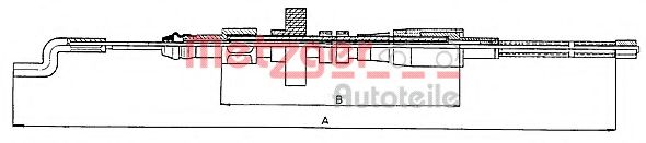 METZGER 10.7391 Трос, стояночная тормозная система для VOLKSWAGEN T4 MULTIVAN (Фольксваген Т4 мултиvан) METZGER 10.7391 Трос, стояночная тормозная система для VOLKSWAGEN T4 MULTIVAN (Фольксваген Т4 мултиvан)