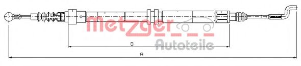 METZGER 10.7393 Трос, стояночная тормозная система для VOLKSWAGEN T4 MULTIVAN (Фольксваген Т4 мултиvан) METZGER 10.7393 Трос, стояночная тормозная система для VOLKSWAGEN T4 MULTIVAN (Фольксваген Т4 мултиvан)