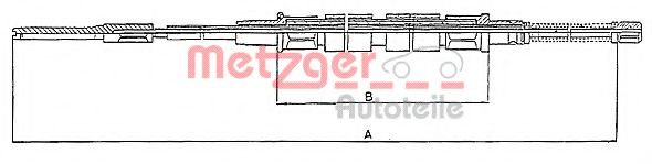 METZGER 10.743 Трос, стояночная тормозная система для VOLKSWAGEN CADDY I (Фольксваген Cаддъ и) METZGER 10.743 Трос, стояночная тормозная система для VOLKSWAGEN CADDY I (Фольксваген Cаддъ и)