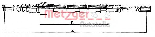 METZGER 10.746 Трос, стояночная тормозная система для VOLKSWAGEN CORSAR (Фольксваген Cорсар) METZGER 10.746 Трос, стояночная тормозная система для VOLKSWAGEN CORSAR (Фольксваген Cорсар)