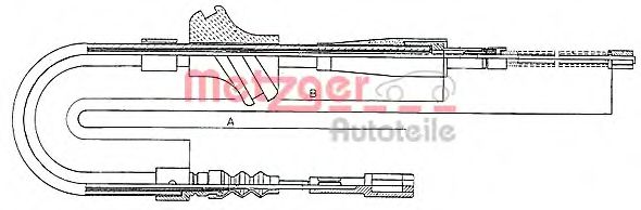 METZGER 10.7501 Трос, стояночная тормозная система для AUDI 80 (Ауди 80) METZGER 10.7501 Трос, стояночная тормозная система для AUDI 80 (Ауди 80)