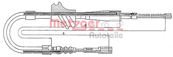 METZGER 10.7502 Трос, стояночная тормозная система для AUDI 80 (Ауди 80) METZGER 10.7502 Трос, стояночная тормозная система для AUDI 80 (Ауди 80)