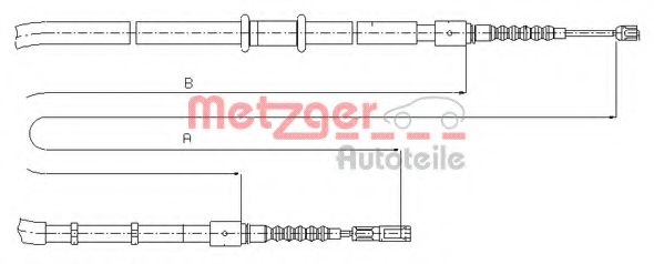METZGER 10.7545 Трос, стояночная тормозная система для AUDI 90 (Ауди 90) METZGER 10.7545 Трос, стояночная тормозная система для AUDI 90 (Ауди 90)