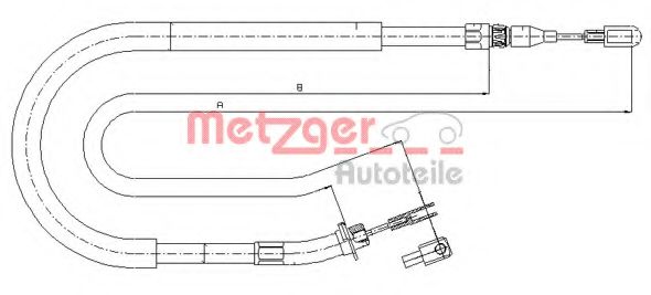 METZGER 10.9874 Трос, стояночная тормозная система для MERCEDESBENZ (Мерседес бенц) METZGER 10.9874 Трос, стояночная тормозная система для MERCEDESBENZ (Мерседес бенц)