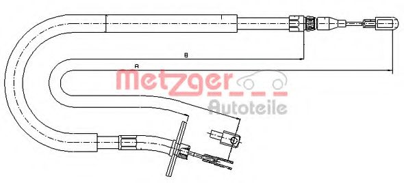 METZGER 10.9875 Трос, стояночная тормозная система для MERCEDESBENZ (Мерседес бенц) METZGER 10.9875 Трос, стояночная тормозная система для MERCEDESBENZ (Мерседес бенц)