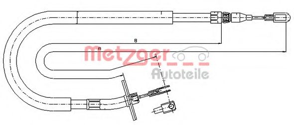 METZGER 10.9878 Трос, стояночная тормозная система для MERCEDESBENZ (Мерседес бенц) METZGER 10.9878 Трос, стояночная тормозная система для MERCEDESBENZ (Мерседес бенц)
