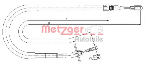 METZGER 10.9880 Трос, стояночная тормозная система для MERCEDESBENZ (Мерседес бенц)