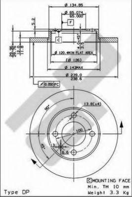 METZGER 10073 Тормозной диск для AUDI 80 (Ауди 80) METZGER 10073 Тормозной диск для AUDI 80 (Ауди 80)