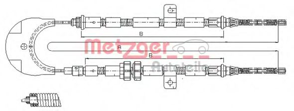 METZGER 11.5443 Трос, стояночная тормозная система для FORD FIESTA (Форд Фиэста) METZGER 11.5443 Трос, стояночная тормозная система для FORD FIESTA (Форд Фиэста)