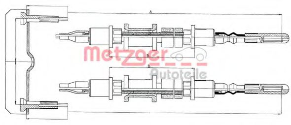 METZGER 11.5821 Трос, стояночная тормозная система для OPEL OMEGA A (Опель Омэга а) METZGER 11.5821 Трос, стояночная тормозная система для OPEL OMEGA A (Опель Омэга а)