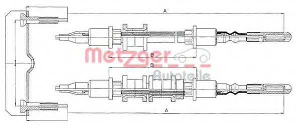 METZGER 11.5971 Трос, стояночная тормозная система для OPEL (Опель) METZGER 11.5971 Трос, стояночная тормозная система для OPEL (Опель)