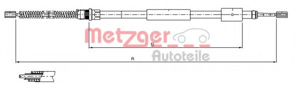 METZGER 11.604 Трос, стояночная тормозная система для PEUGEOT 309 II (Пежо 309 2) METZGER 11.604 Трос, стояночная тормозная система для PEUGEOT 309 II (Пежо 309 2)