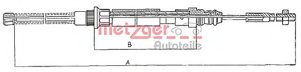 METZGER 11.606 Трос, стояночная тормозная система для PEUGEOT 405 II (Пежо 405 2) METZGER 11.606 Трос, стояночная тормозная система для PEUGEOT 405 II (Пежо 405 2)