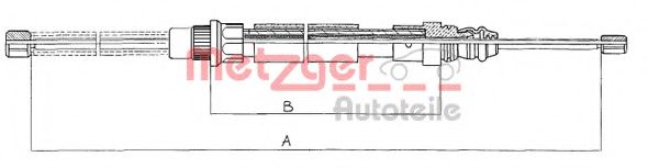 METZGER 11.607 Трос, стояночная тормозная система для PEUGEOT 405 II (Пежо 405 2) METZGER 11.607 Трос, стояночная тормозная система для PEUGEOT 405 II (Пежо 405 2)