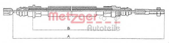 METZGER 11.608 Трос, стояночная тормозная система для PEUGEOT 405 II (Пежо 405 2) METZGER 11.608 Трос, стояночная тормозная система для PEUGEOT 405 II (Пежо 405 2)
