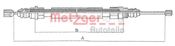 METZGER 11.609 Трос, стояночная тормозная система для PEUGEOT 405 II (Пежо 405 2) METZGER 11.609 Трос, стояночная тормозная система для PEUGEOT 405 II (Пежо 405 2)