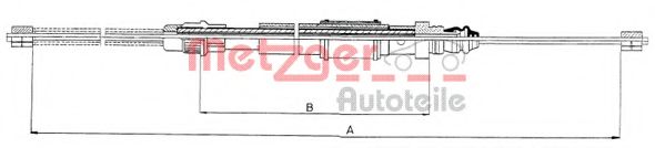 METZGER 11.6594 Трос, стояночная тормозная система для RENAULT 19 II (Рено 19 2) METZGER 11.6594 Трос, стояночная тормозная система для RENAULT 19 II (Рено 19 2)