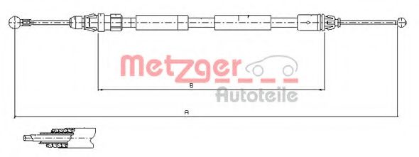 METZGER 11.6807 Трос, стояночная тормозная система для OPEL (Опель) METZGER 11.6807 Трос, стояночная тормозная система для OPEL (Опель)
