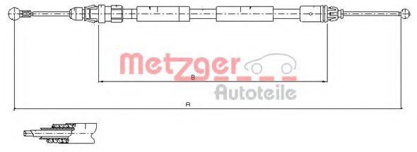 METZGER 11.6808 Трос, стояночная тормозная система для OPEL (Опель) METZGER 11.6808 Трос, стояночная тормозная система для OPEL (Опель)