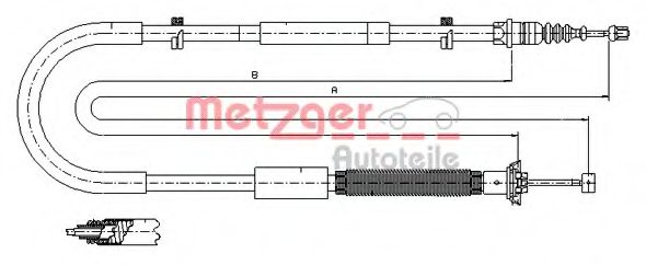 METZGER 12.0703 Трос, стояночная тормозная система для FIAT STILO (Фиат Стило) METZGER 12.0703 Трос, стояночная тормозная система для FIAT STILO (Фиат Стило)