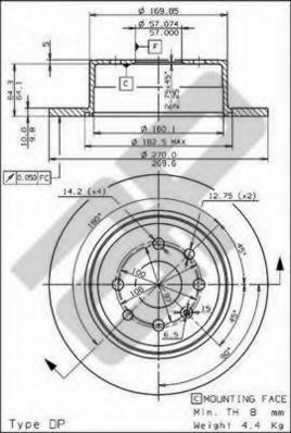 METZGER 14657 Тормозной диск для OPEL VECTRA B (Опель Вектра б) METZGER 14657 Тормозной диск для OPEL VECTRA B (Опель Вектра б)