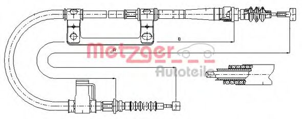 METZGER 17.0579 Трос, стояночная тормозная система для MAZDA (Мазда) METZGER 17.0579 Трос, стояночная тормозная система для MAZDA (Мазда)