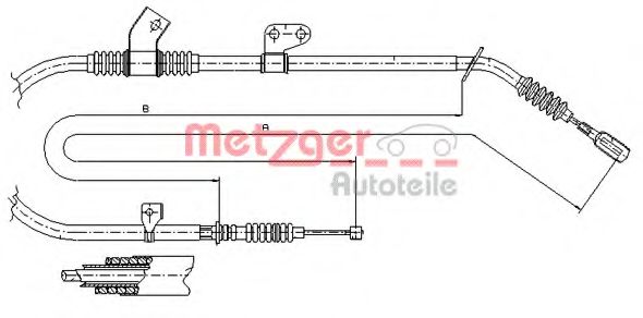 METZGER 17.0583 Трос, стояночная тормозная система для MAZDA 626 III (Мазда 626 3) METZGER 17.0583 Трос, стояночная тормозная система для MAZDA 626 III (Мазда 626 3)