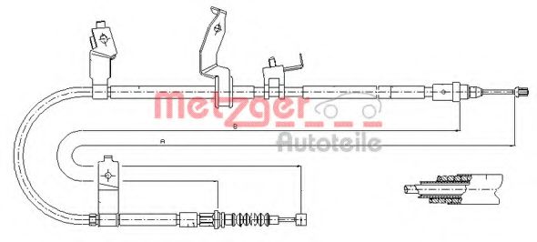 METZGER 17.0585 Трос, стояночная тормозная система для MAZDA (Мазда) METZGER 17.0585 Трос, стояночная тормозная система для MAZDA (Мазда)