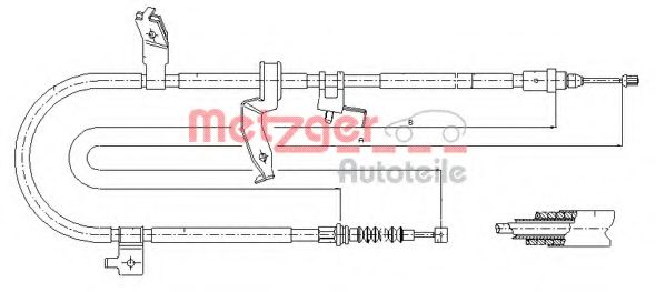 METZGER 17.0586 Трос, стояночная тормозная система для MAZDA (Мазда) METZGER 17.0586 Трос, стояночная тормозная система для MAZDA (Мазда)